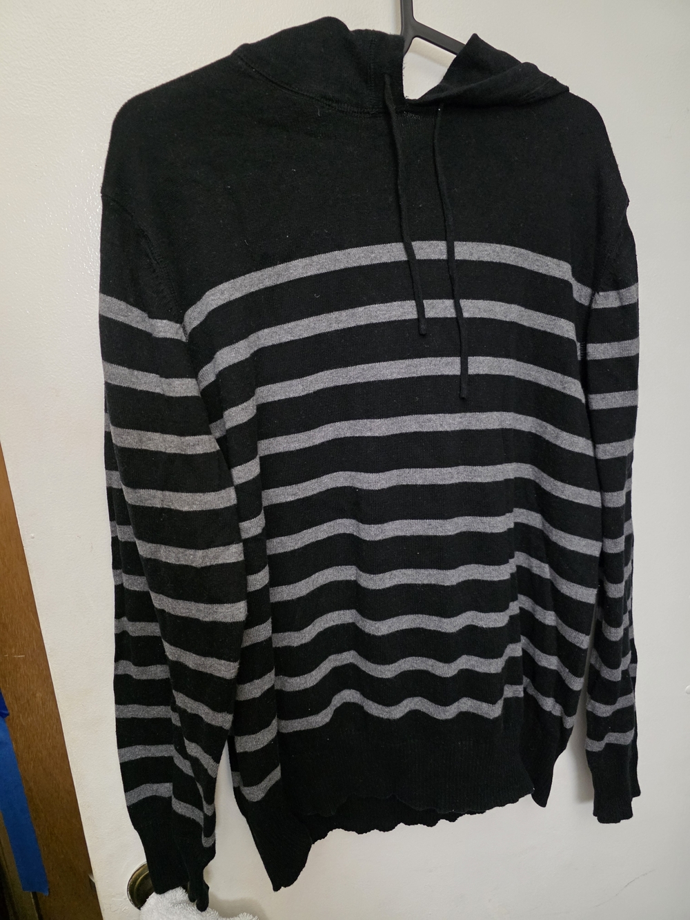 Dockers Black Knit Hoodie with Orange Logo